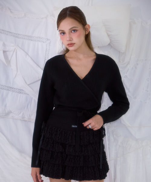 Muse Wrap Rib Knit [Black]