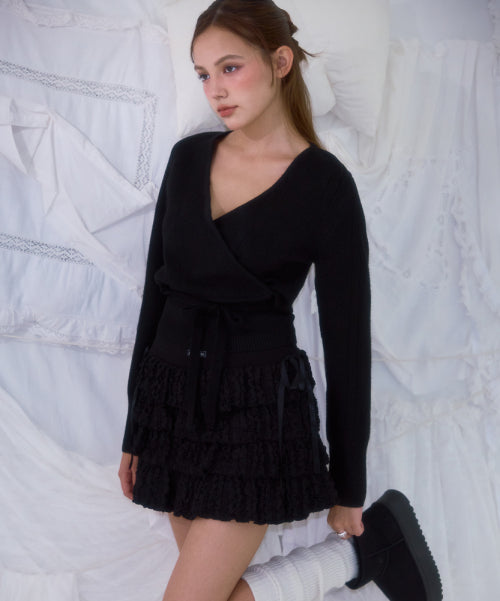 Muse Wrap Rib Knit [Black]
