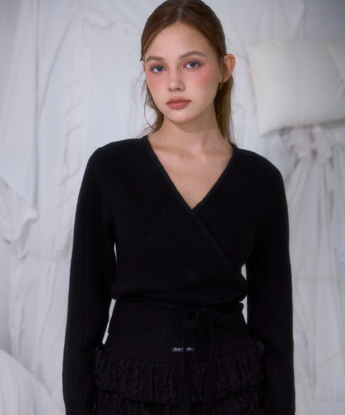 Muse Wrap Rib Knit [Black]
