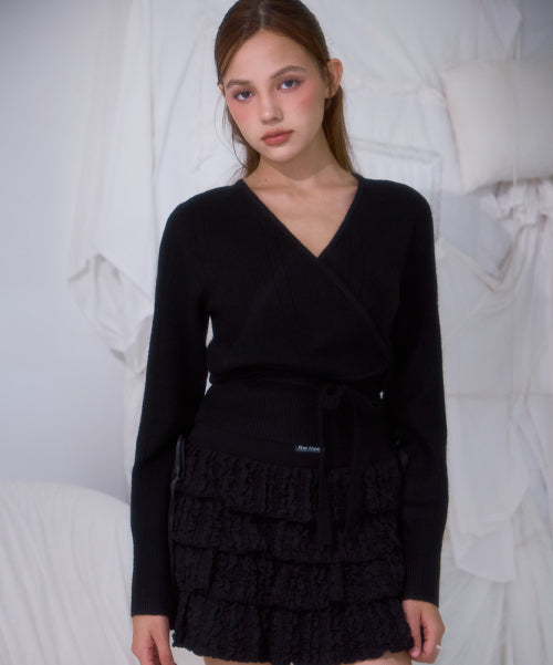 Muse Wrap Rib Knit [Black]