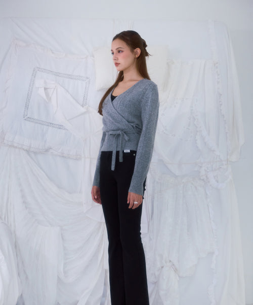 Muse Wrap Rib Knit [Gray]