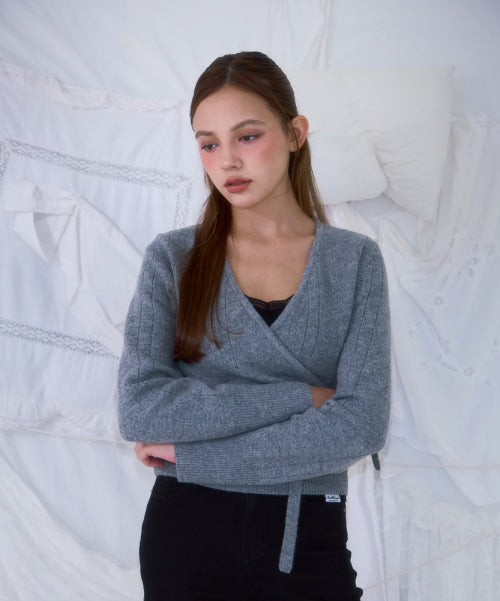 Muse Wrap Rib Knit [Gray]