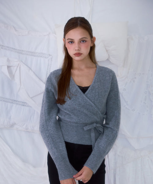 Muse Wrap Rib Knit [Gray]
