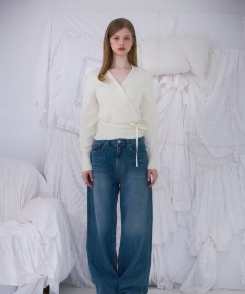 Muse Wrap Rib Knit [Ivory]