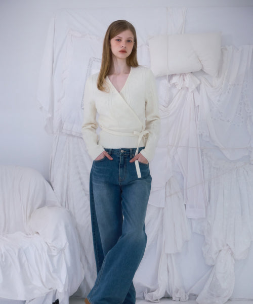 Muse Wrap Rib Knit [Ivory]