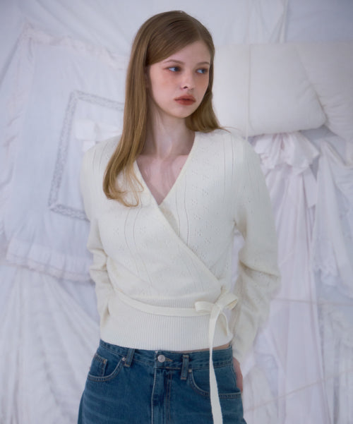 Muse Wrap Rib Knit [Ivory]