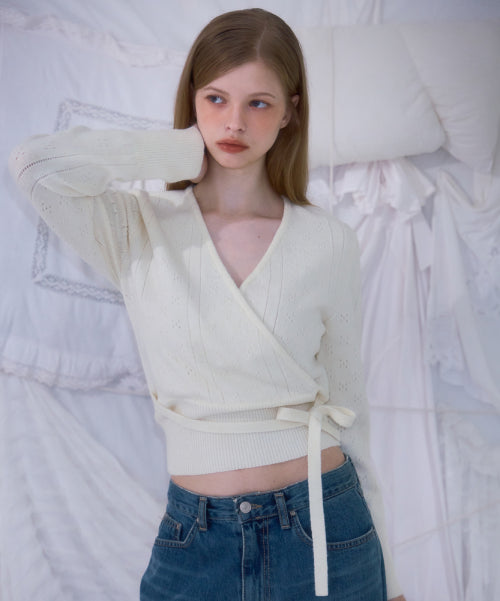 Muse Wrap Rib Knit [Ivory]
