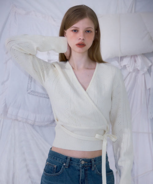 Muse Wrap Rib Knit [Ivory]