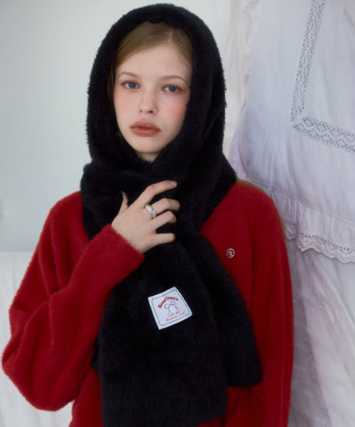 Fur V-neck Knit [Red]