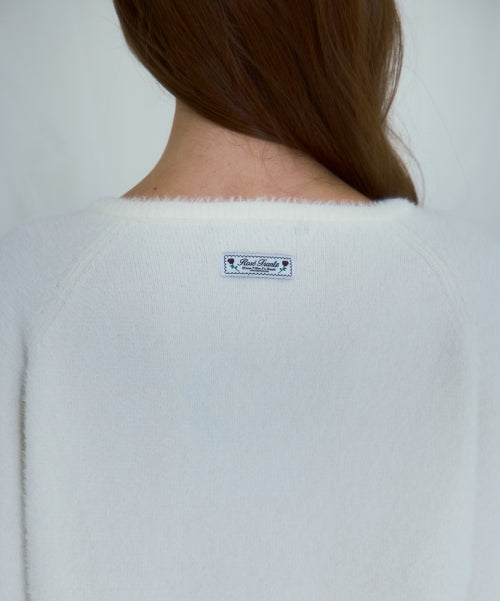Fur V-neck Knit [Ivory]