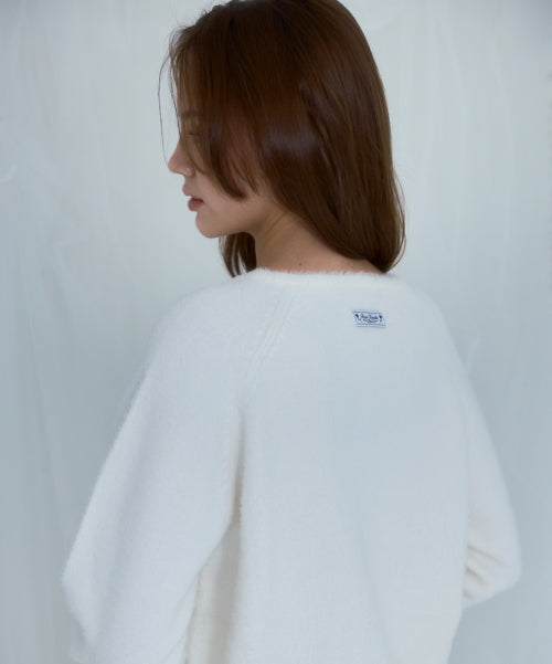 Fur V-neck Knit [Ivory]