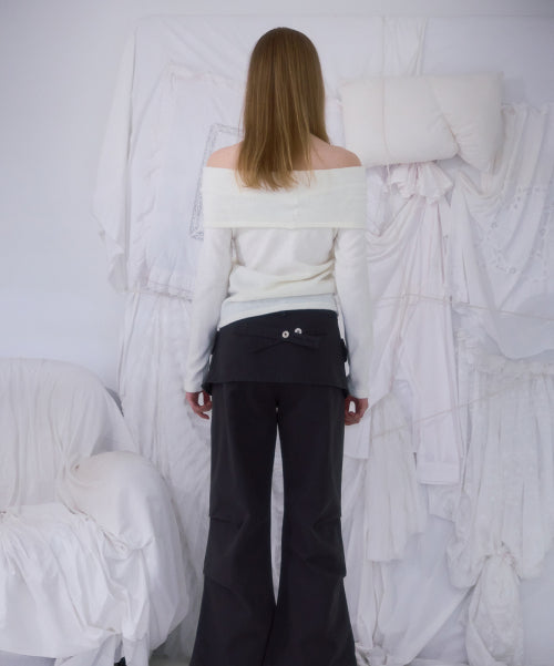 Wool Off Shoulder Knit [Ivory]