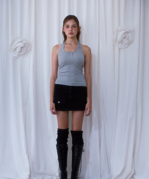 Soft Halter Sleeveless [Gray]