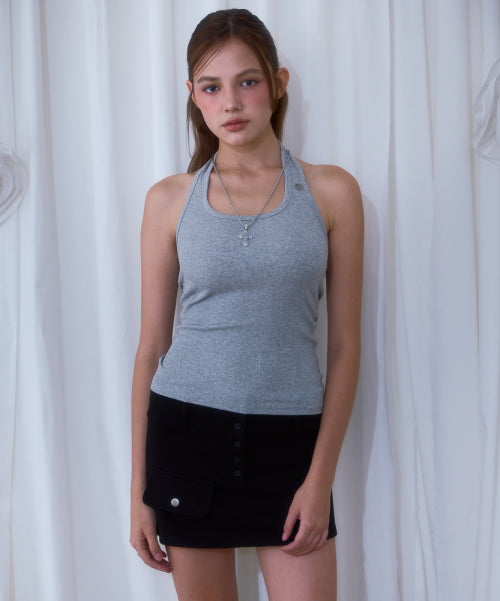 Soft Halter Sleeveless [Gray]