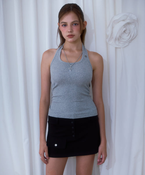 Soft Halter Sleeveless [Gray]