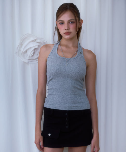 Soft Halter Sleeveless [Gray]