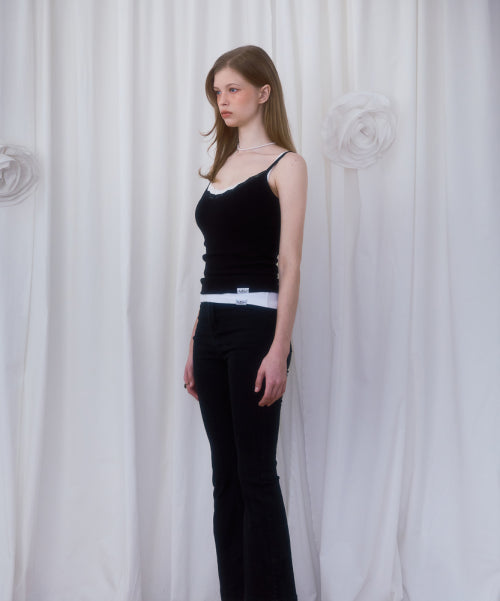 Lace Slim Sleeveless [Black]