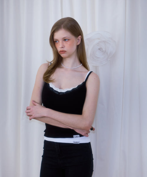 Lace Slim Sleeveless [Black]