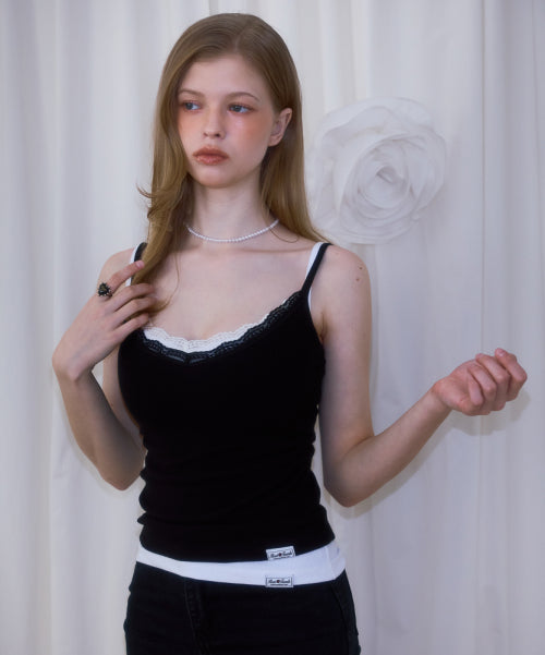 Lace Slim Sleeveless [Black]
