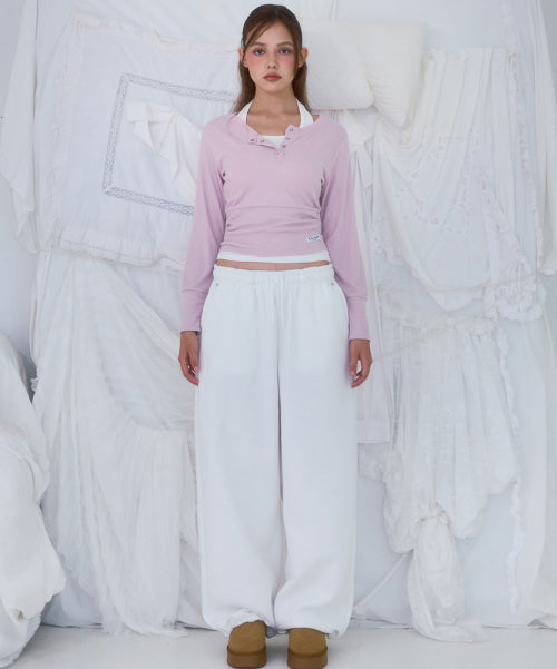 Back Point 2Way Sweatpants [Ivory]