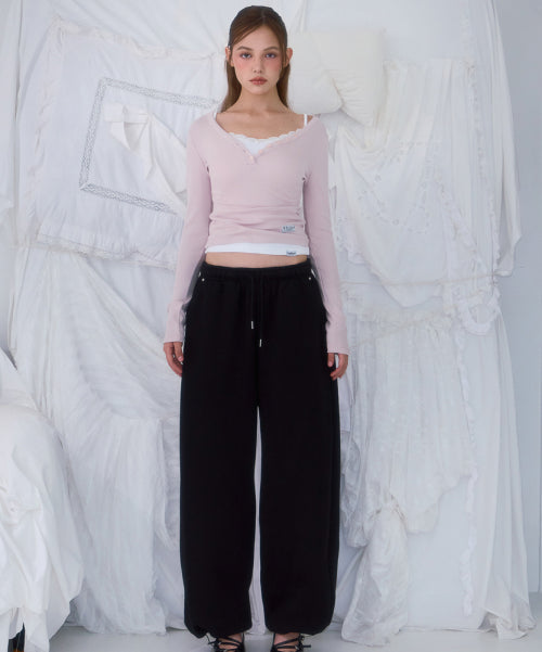 Back Point 2Way Sweatpants [Black]