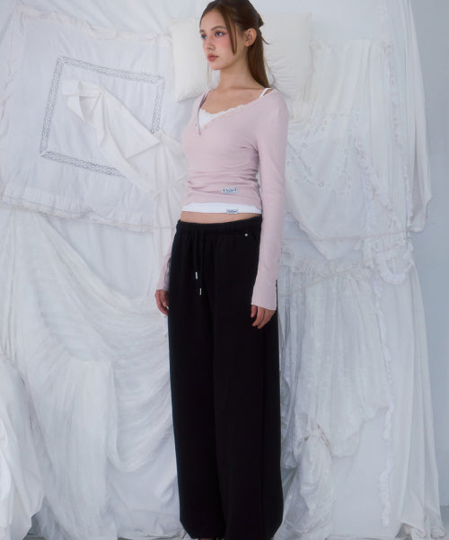 Back Point 2Way Sweatpants [Black]