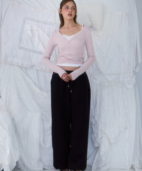 Back Point 2Way Sweatpants [Black]