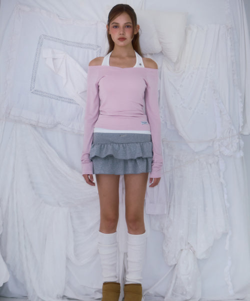 Cancan Sweat Mini Skirt [Gray]