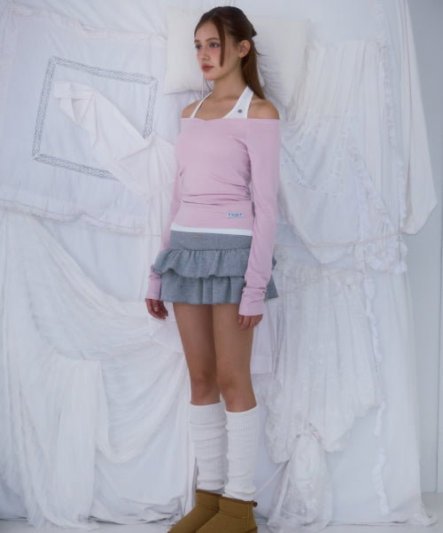 Cancan Sweat Mini Skirt [Gray]