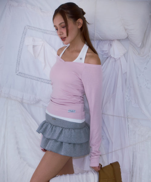 Cancan Sweat Mini Skirt [Gray]