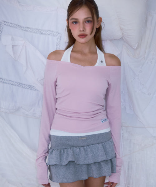 Cancan Sweat Mini Skirt [Gray]