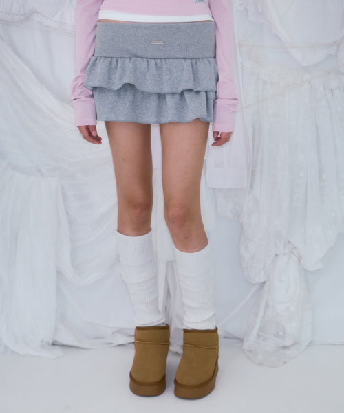 Cancan Sweat Mini Skirt [Gray]