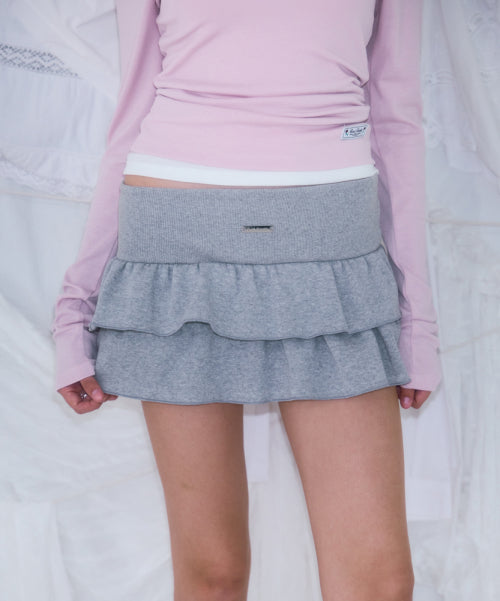 Cancan Sweat Mini Skirt [Gray]