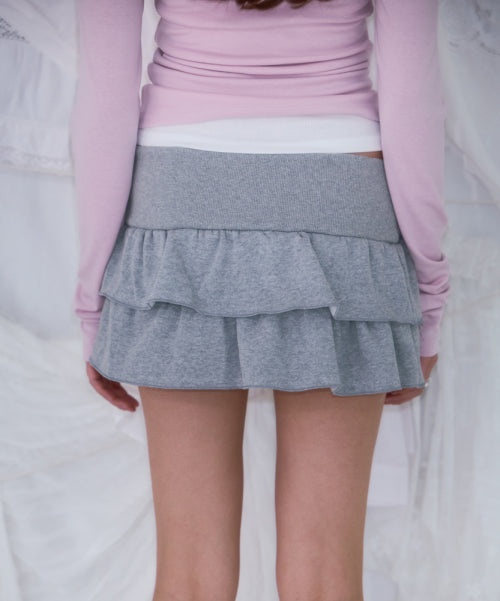 Cancan Sweat Mini Skirt [Gray]