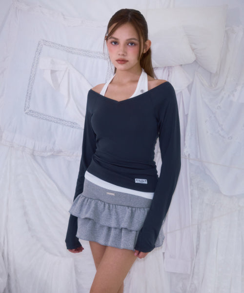 Cancan Sweat Mini Skirt [Gray]
