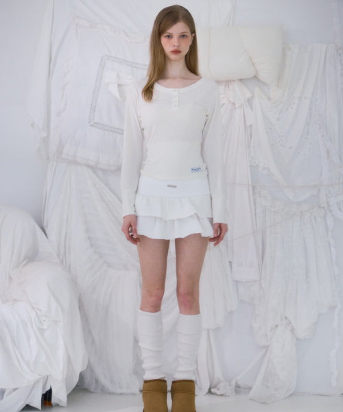 Cancan Sweat Mini Skirt [Ivory]