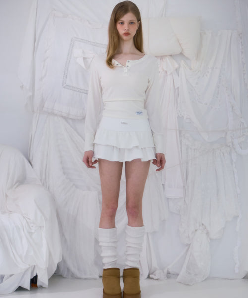 Cancan Sweat Mini Skirt [Ivory]