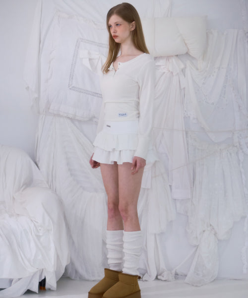 Cancan Sweat Mini Skirt [Ivory]