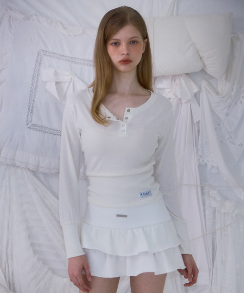 Cancan Sweat Mini Skirt [Ivory]