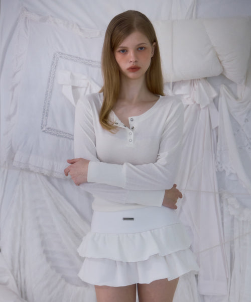 Cancan Sweat Mini Skirt [Ivory]