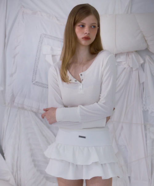 Cancan Sweat Mini Skirt [Ivory]