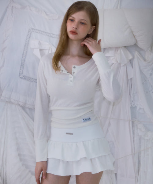 Cancan Sweat Mini Skirt [Ivory]