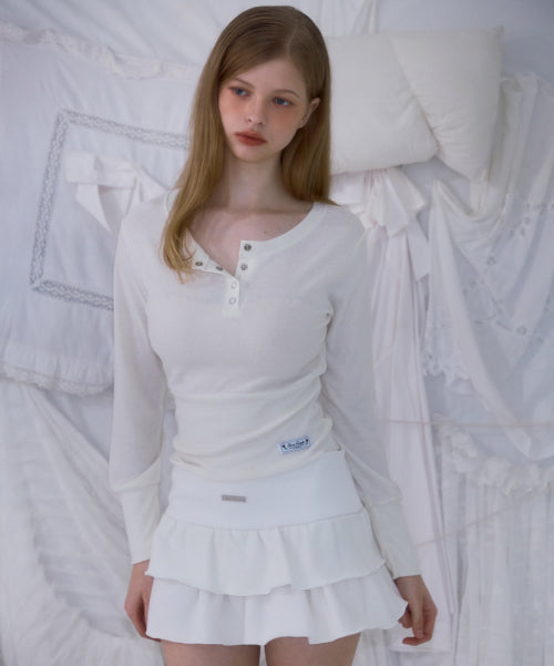 Cancan Sweat Mini Skirt [Ivory]
