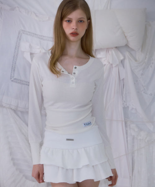 Cancan Sweat Mini Skirt [Ivory]