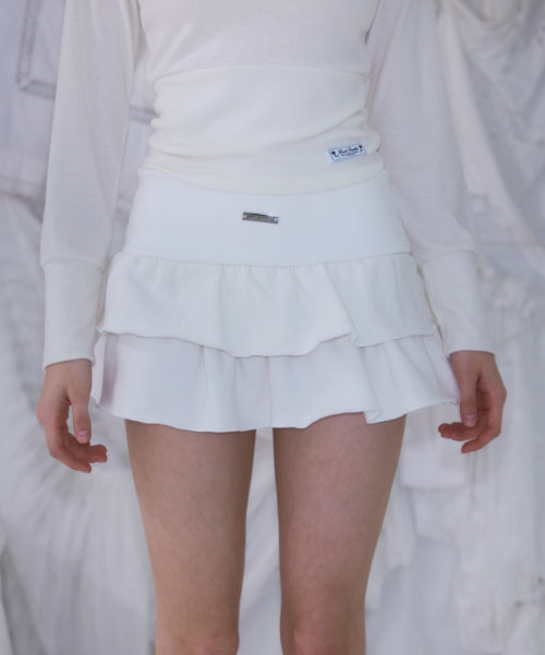 Cancan Sweat Mini Skirt [Ivory]