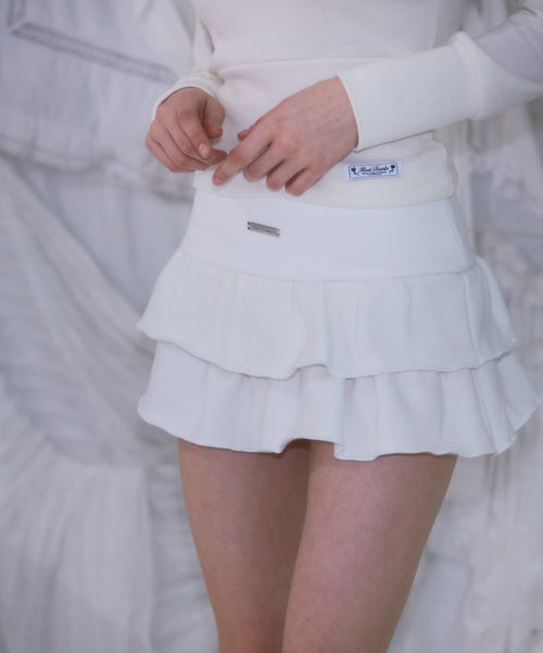 Cancan Sweat Mini Skirt [Ivory]