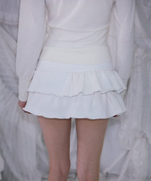 Cancan Sweat Mini Skirt [Ivory]