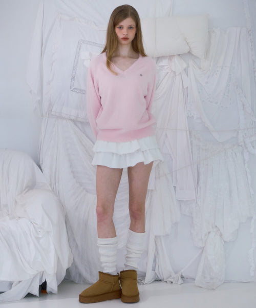 Cancan Sweat Mini Skirt [Ivory]