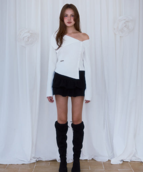 Cancan Sweat Mini Skirt [Black]