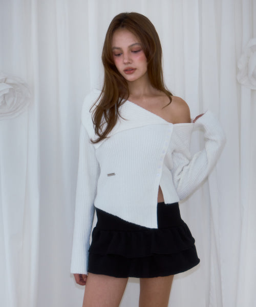 Cancan Sweat Mini Skirt [Black]